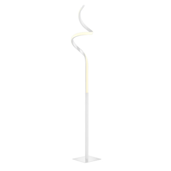 Design vloerlamp golvend - LED - dimbaar - 145 cm hoog - mat wit
