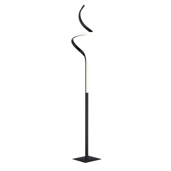 Design vloerlamp golvend - LED - dimbaar - 145 cm hoog - mat zwart