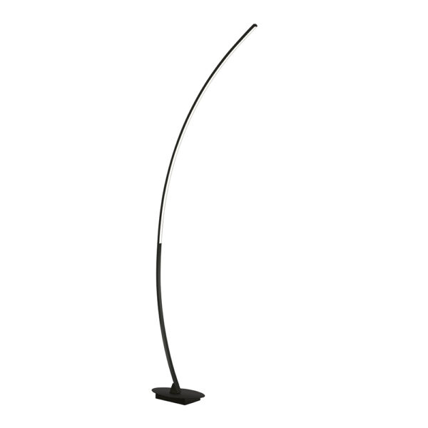 Design vloerlamp gebogen - LED - 158 cm hoog - mat zwart