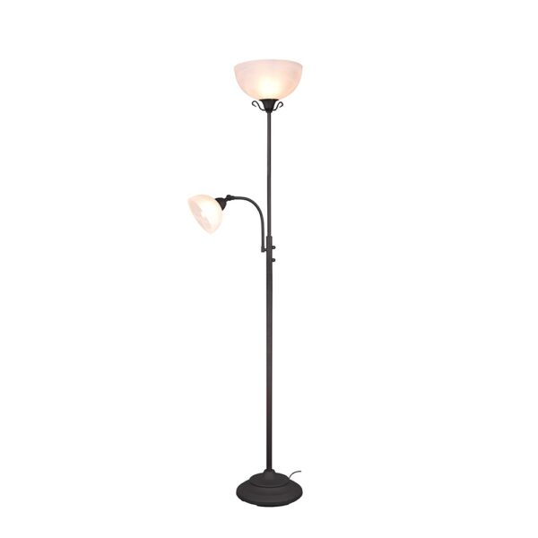 Klassieke vloerlamp met leesarm - E27 fitting -  hoogte 184 cm - roestkleur