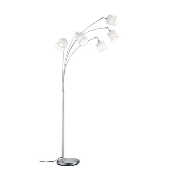 Moderne vloerlamp met vijf verstelbare kappen - E14 - 200 cm hoog - mat nikkel