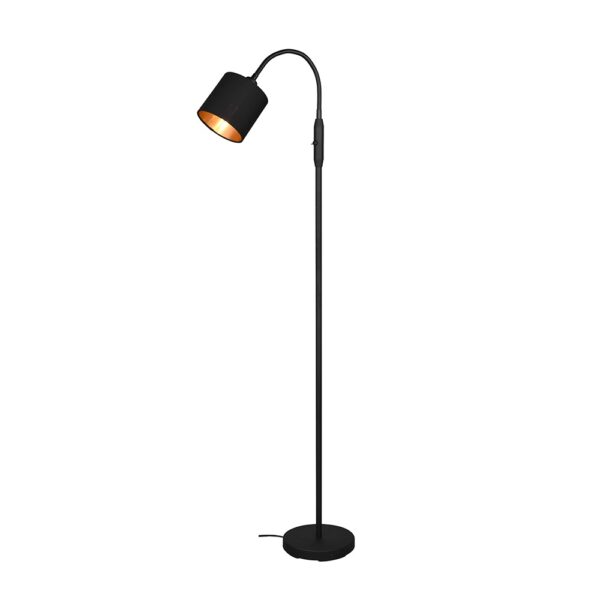 Klassieke vloerlamp met verstelbare arm - E14 fitting - 130 cm hoog - mat zwart