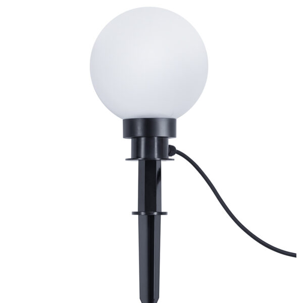 Tuinlamp met grondspies - E27 - bol vorm - 20 cm diameter - wit