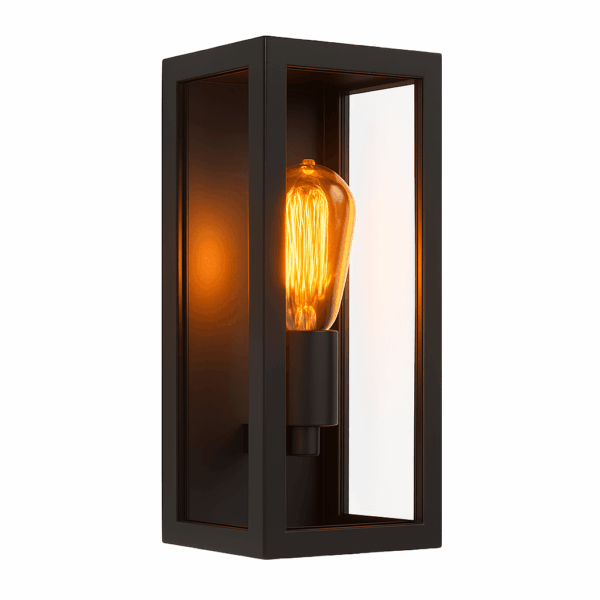 Buitenlamp met schemersensor - 14x11x25cm - E27 fitting - zwart