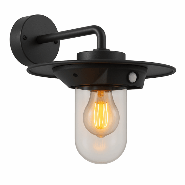 Buitenlamp met bewegingssensor - 33x28x34cm - E27 fitting - zwart