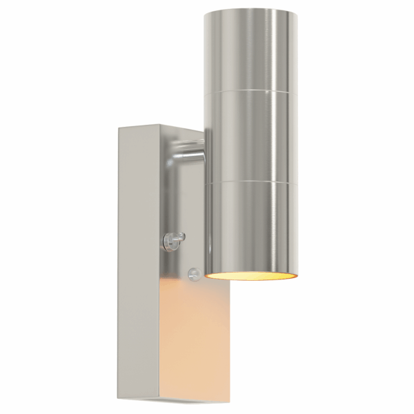 Buitenlamp met schemersensor - 11x7x22cm - GU10 - zilver