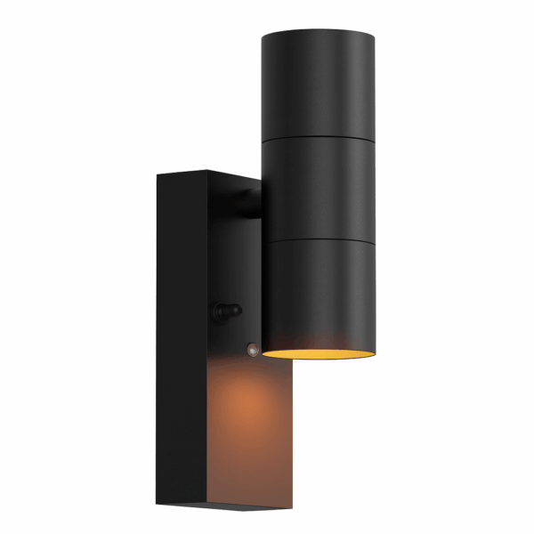 Buitenlamp met schemersensor - 11x7x22cm - GU10 - zwart