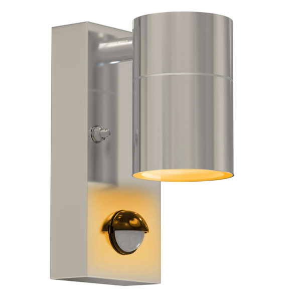 Buitenlamp met bewegingssensor - 11x7x15cm - GU10 fitting - zilver