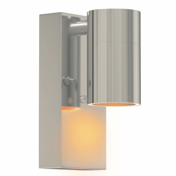 Buitenlamp met schemersensor - 11x7x15cm - GU10 - zilver
