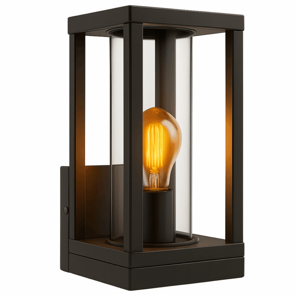 Buitenlamp met schemersensor - 14x11x25cm - E27 fitting- zwart