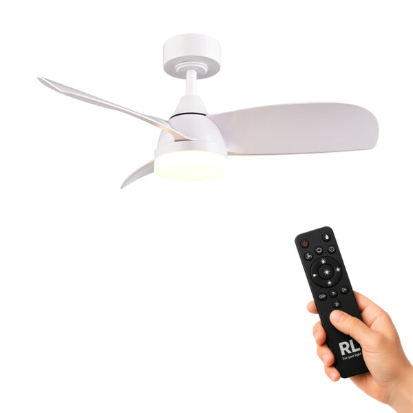 Industriële plafondventilator - LED - dimbaar - met afstandsbediening - wit