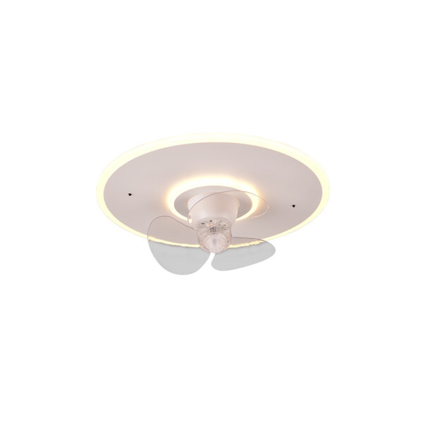 Plafondventilator met ringvormige verlichting - LED - dimbaar- met afstandsbediening - wit