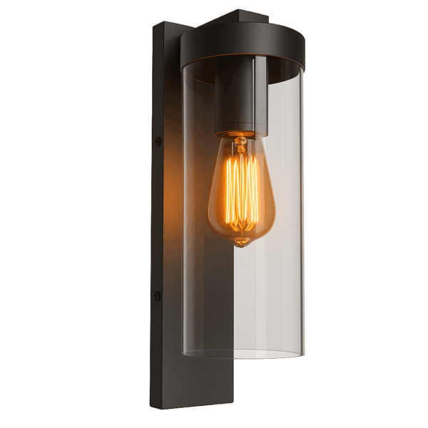 Buitenlamp met schemersensor - 17x12x30cm - E27 - zwart
